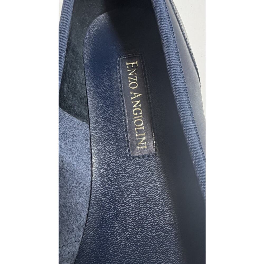 Enzo Angiolini Navy Blue Bow Ballet Flats Women’s 7.5 M Leather Sole Vintage Y2K - Picture 7 of 10